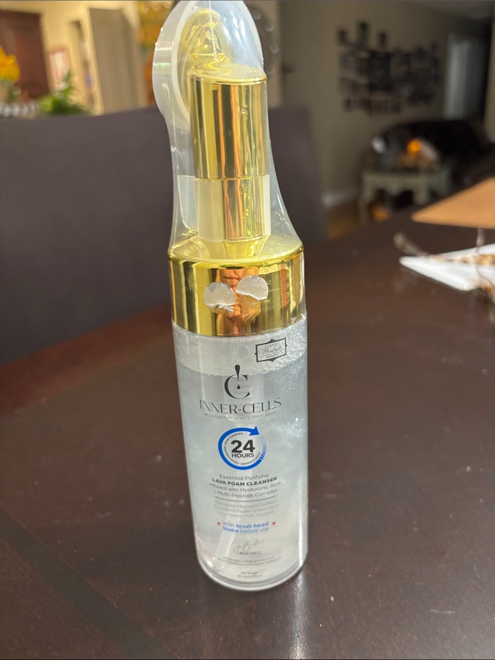 Lava Foam Cleanser. Infused with Hyaluronjc Acid and Multi-Peptide Complex